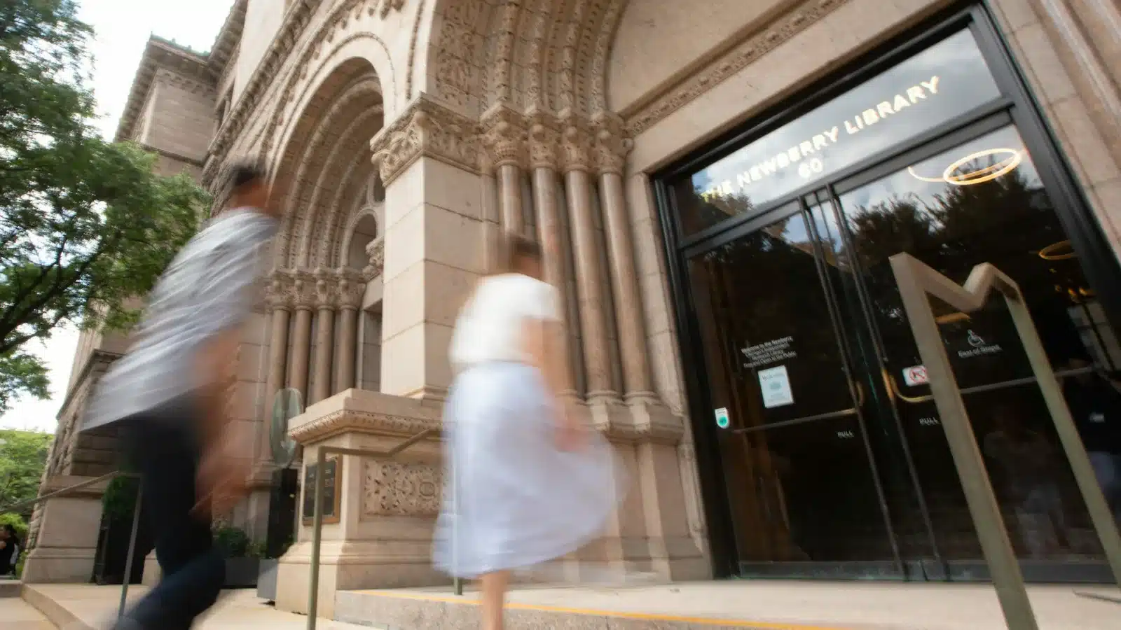 Patrons entering The Newberry Library