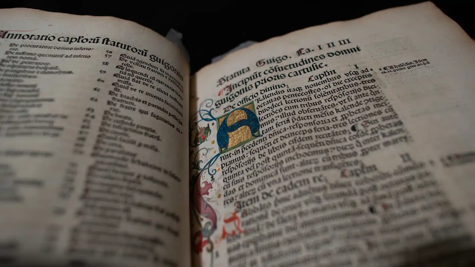 old latin illuminated text