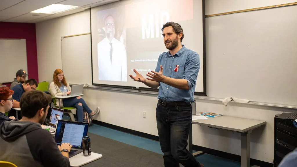 Ivan Petrov teaching in class