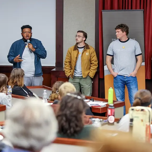 Students making a presentation