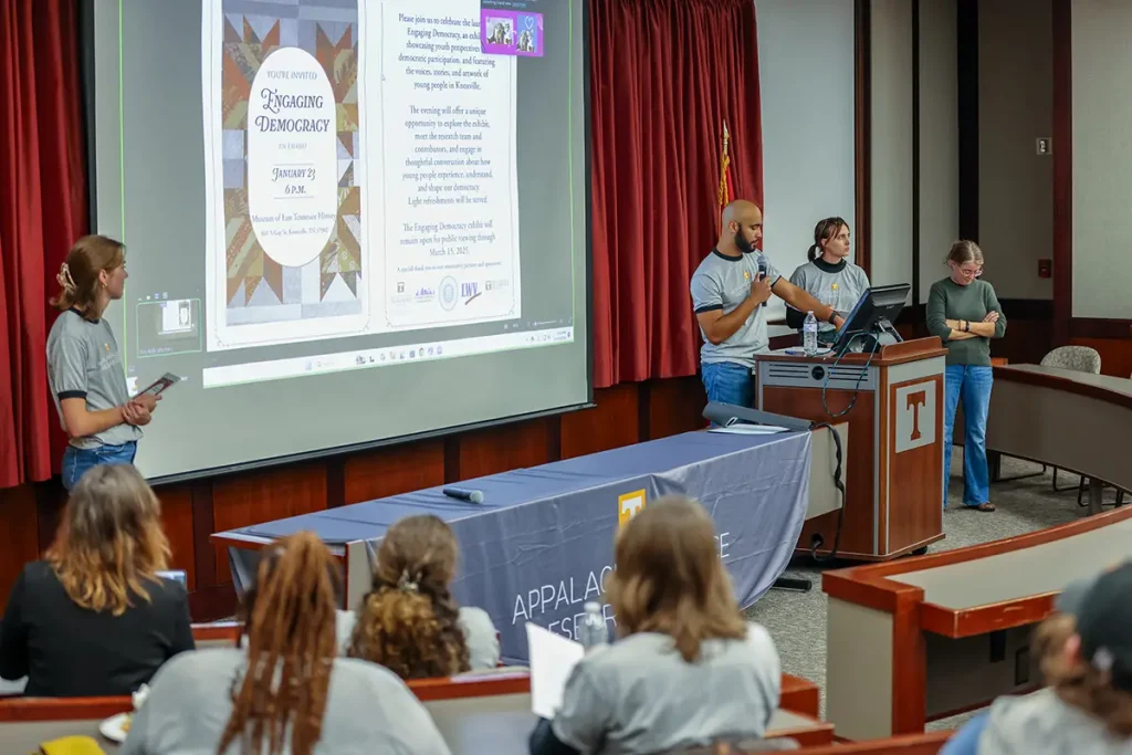 Students making a presentation