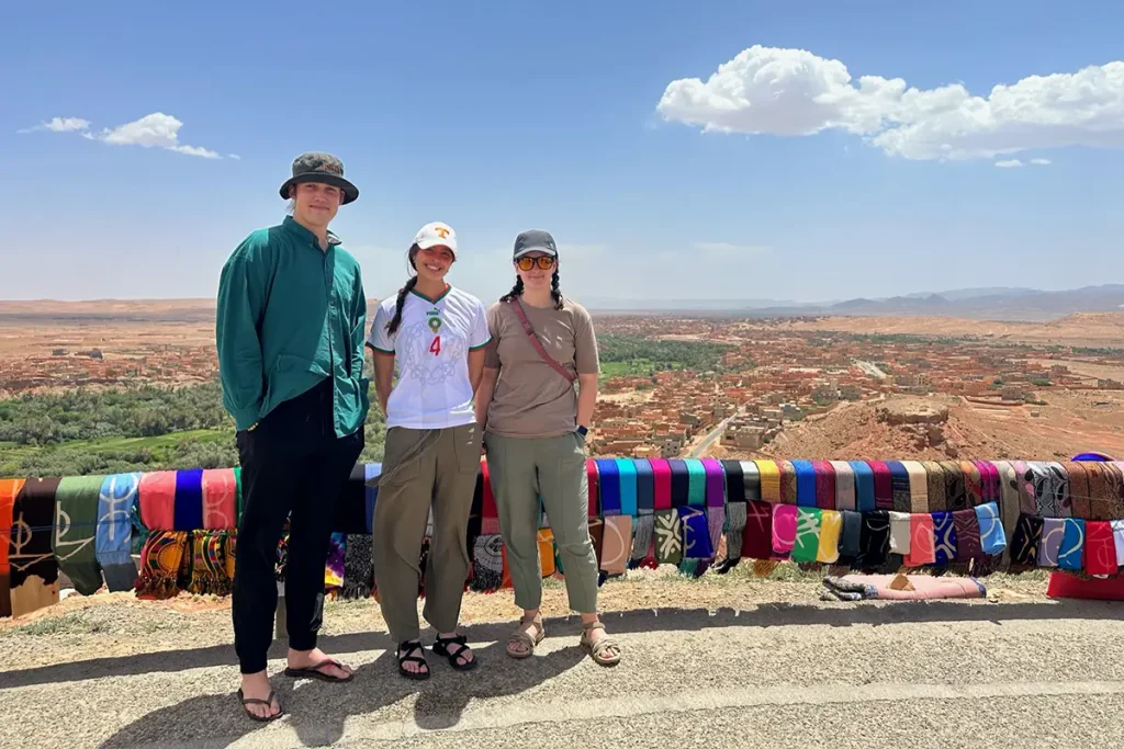 Three students on a study abroad trip
